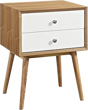 Amazon Com Modway Dispatch Nightstand Natural White Twin Furniture Decor