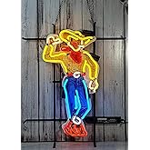 Neon Signs Beer Bar Club Compatible For Las Ve Gas Cowboy Glass Neon Signs for Office Hotel Cafe Party Neon Light Art Wall Lights Perfect For Fans 24 X 20 Inches