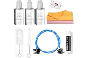 DEVISEV Trumpet Cleaning kit Deviser All in One Cornet Care kit:Valve Oil x3,Slide Grease,Cleaning Swab,Mouthpiece,Bore Brushes