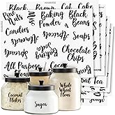 Talented Kitchen Labels for Food Containers - 135 Count, Preprinted Black Cursive on Clear Backing, Water-Resistant - Pantry & Kitchen Storage Labels for Jars & Bins - Easy Peel & Stick