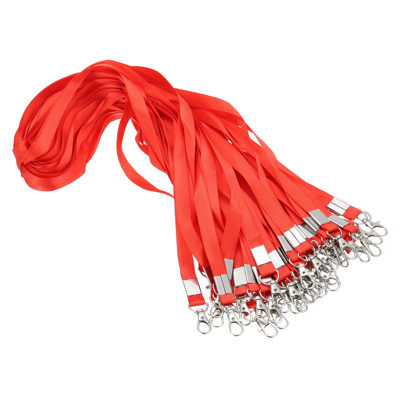 PATIKIL 48cm Lanyards Bulk, 100pcs Teacher Lanyards for ID Badges Keys Badge Lanyard Durable Personalized with Clip for ID Card, Red