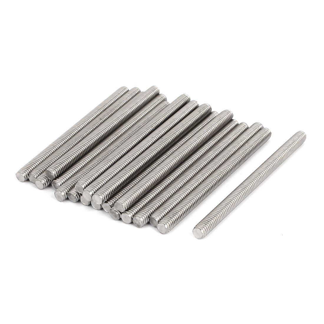 sourcingmap M6 x 80mm 304 Stainless Steel Fully Threaded Rod Bar Studs Hardware 20 Pcs