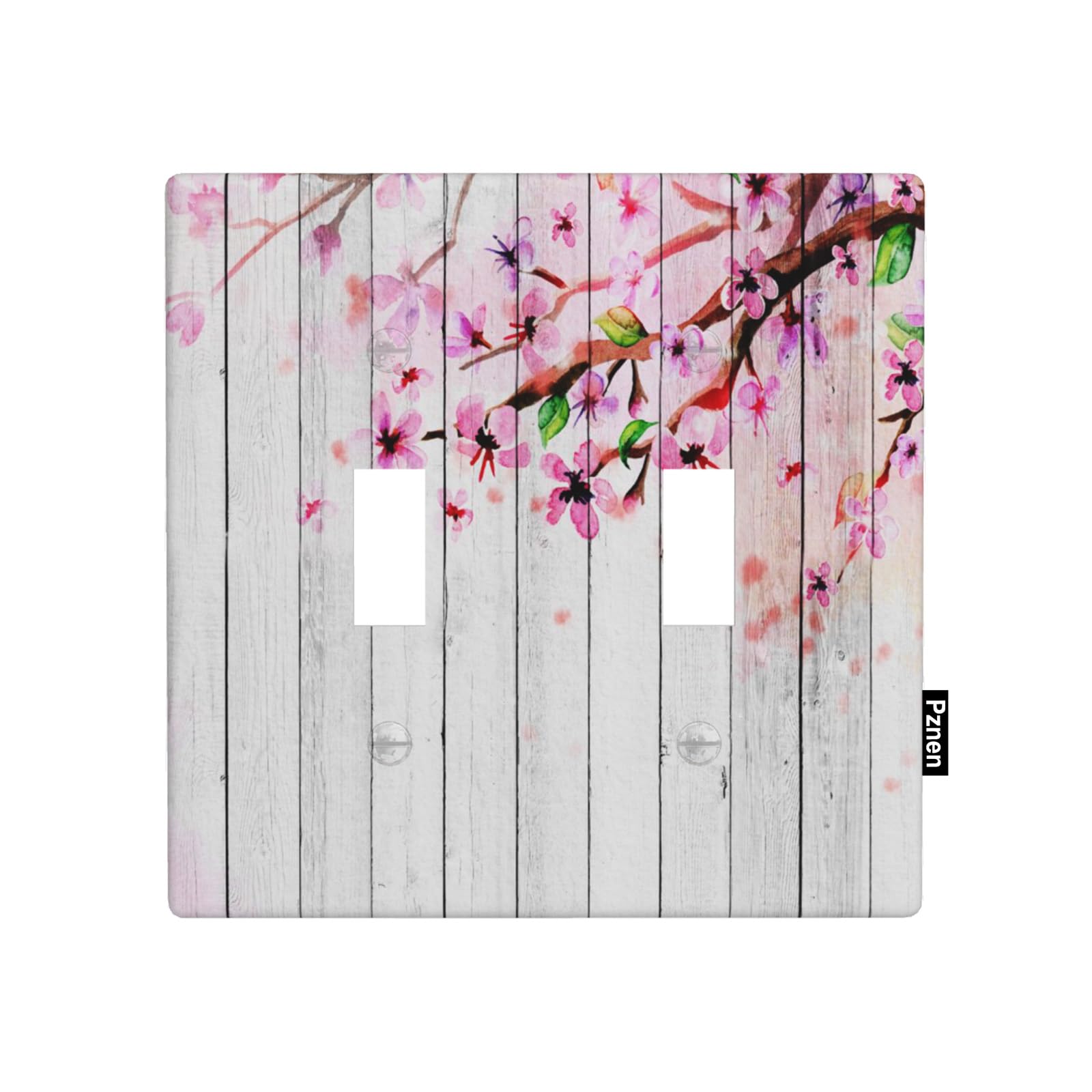 Pznen Peach Blossom 2-Gang Wall Plate Double Toggle