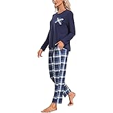 MoFiz Women's Pajama sets Long Sleeve Sleepwear Soft Christmas Pajamas 2 Piece Loungewear Warm Pjs Sets for Winter Holiday