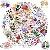 Friendship Stickers, 50Pcs Best Friends Forever Aesthetic Stickers Decals for Adult Teen Kids, Cute Friends Stickers Pack for Laptop Water Bottle Luggage Skateboard Bumper Car