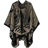Urban CoCo Women's Color Block Shawl Wrap Open Front Poncho Cape