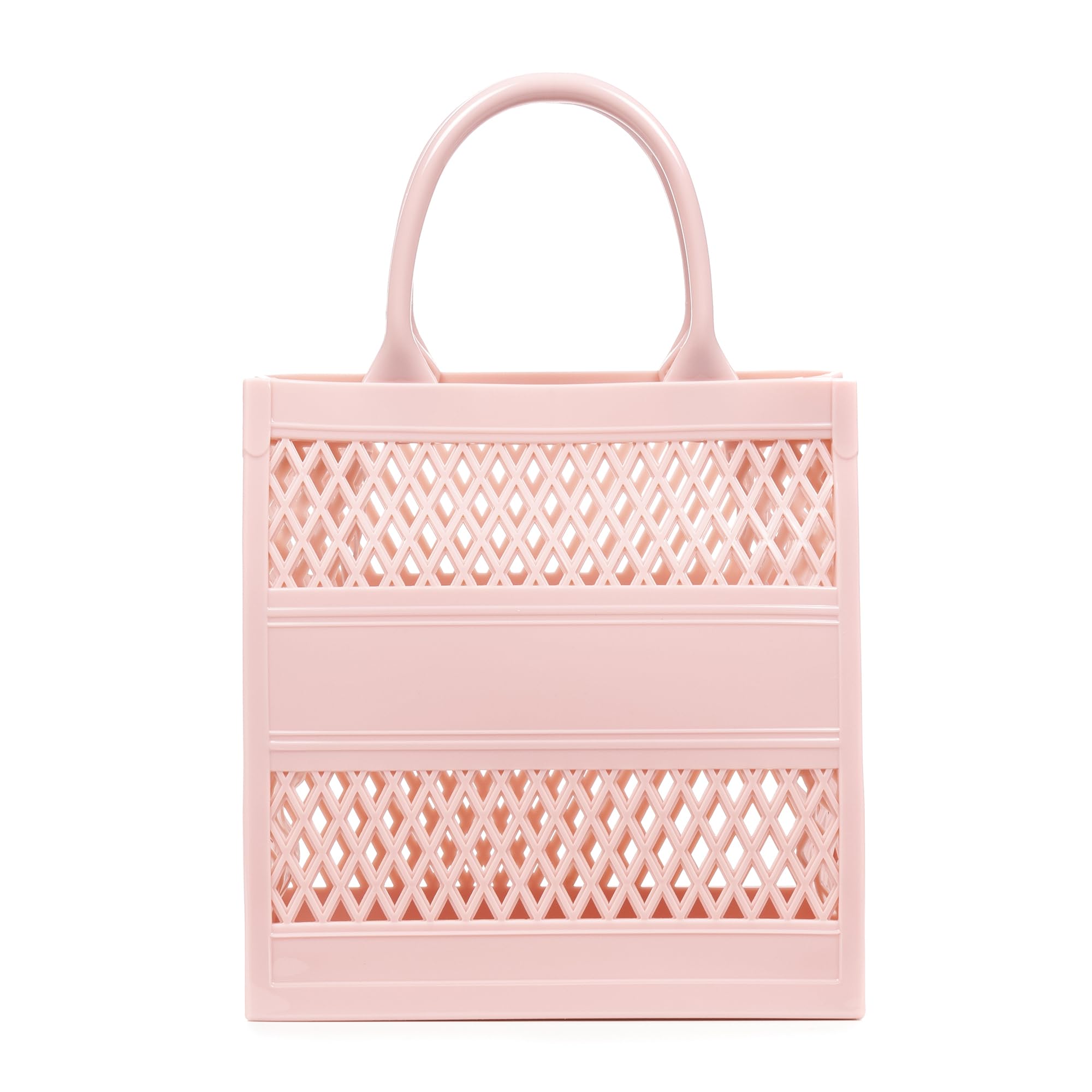 FIRENZE ARTEGIANI Libelula Bag Shopper Basket Rigid Silicone 19 x 10 x 20 cm Colour: Light Pink, light pink, Utility