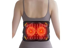 Cordless Heating Pad with Vibration for Back, Lower Back Warmer for Waist Belly Leg Body, Rechargeable Heated Waist Belt with