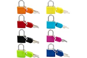 8 Pack Mini Luggage Padlocks with Keys, Colorful Travel Suitcase Locks, Compact Keyed Padlocks for Luggage, Carry-Ons, Gym Lo