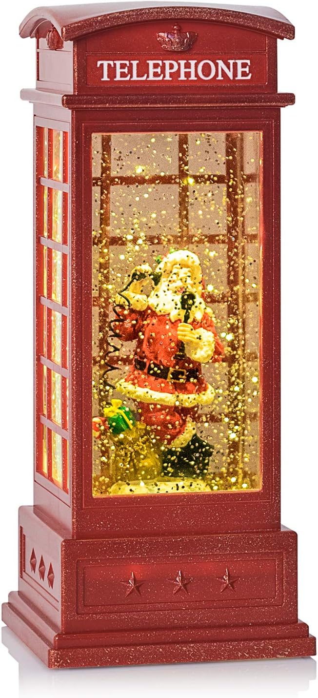 Snow Globes - Lvydec Lighted Snow Globe Christmas Lantern - Musical Glittering Water Globe Lantern Decoration with a Santa for Christmas Home Tabletop Centerpiece