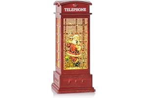 Lvydec Lighted Snow Globe Christmas Lantern - Musical Glittering Water Globe Lantern Decoration with a Santa for Christmas Home Tabletop Centerpiece