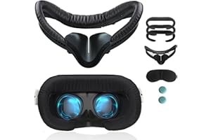 HANPUSEN Face Cover Pad Facial Interface for Oculus Quest 2, 3pcs Anti-fogging Face Cushion Pad,Lens Cover, Thumb Stick Caps,VR Accessories for Meta Quest 2, Compatible with Oculus Quest 2 Original Spacer