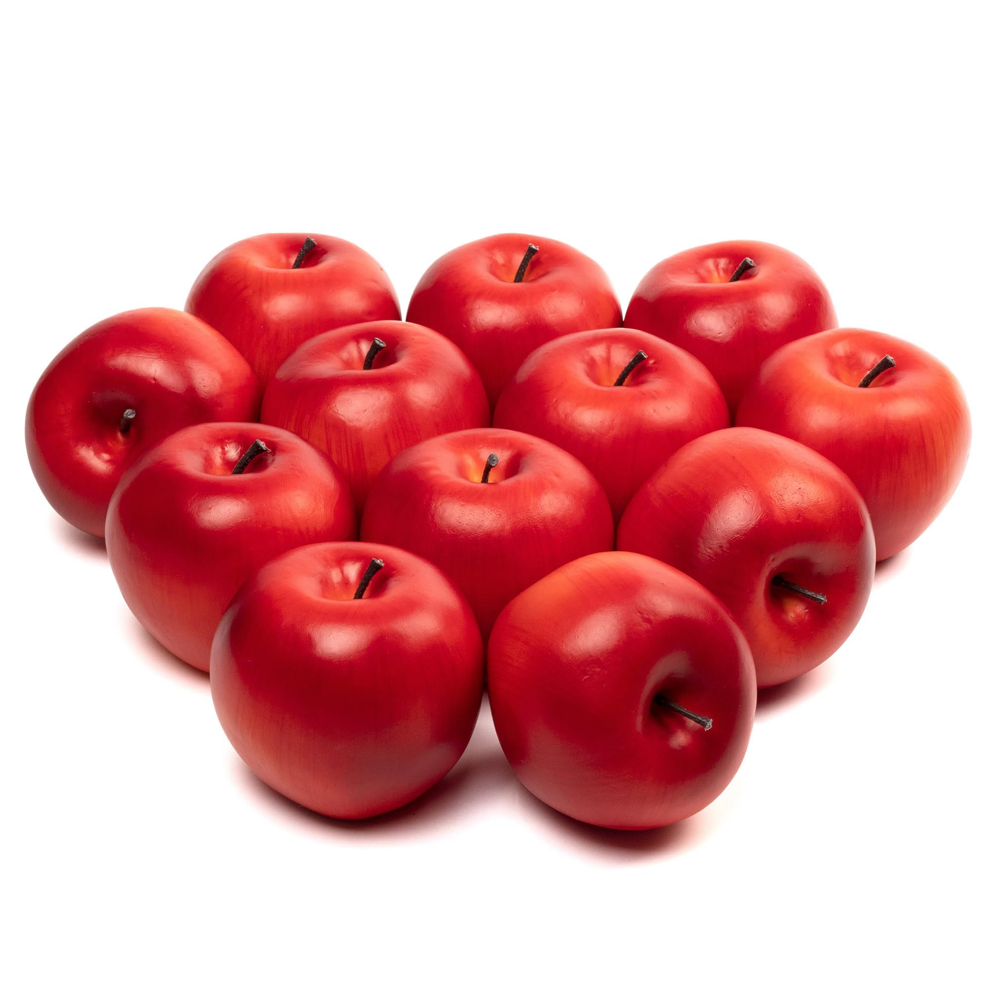 Photo 1 of WsCrofts 12Pcs Artificial Apples, Fake Fruit Faux Apples for Home Kitchen Table Fruit Bowl Decor, Holiday Decorations, Photography Props (Red)