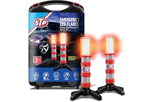 XTREME DIGITAL LIFESTYLE ACCESSORIES XTREME STP Emergency LED Road Flares, 3 Separate Lighting Modes: Flashing Red, Solid Red and White Flashlight, Visible From Up To A Mile, Foldable Stands/Built-In Magnet Sticks To Car