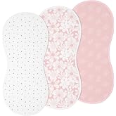 Hahafelt 3 Pcs Baby Changing Pad Liners,Cute Style,Pink | Compatible with Peanut Changer, Organic Cotton Cover, Waterproof Backing, Washable Reusable, Warm Soft for Baby