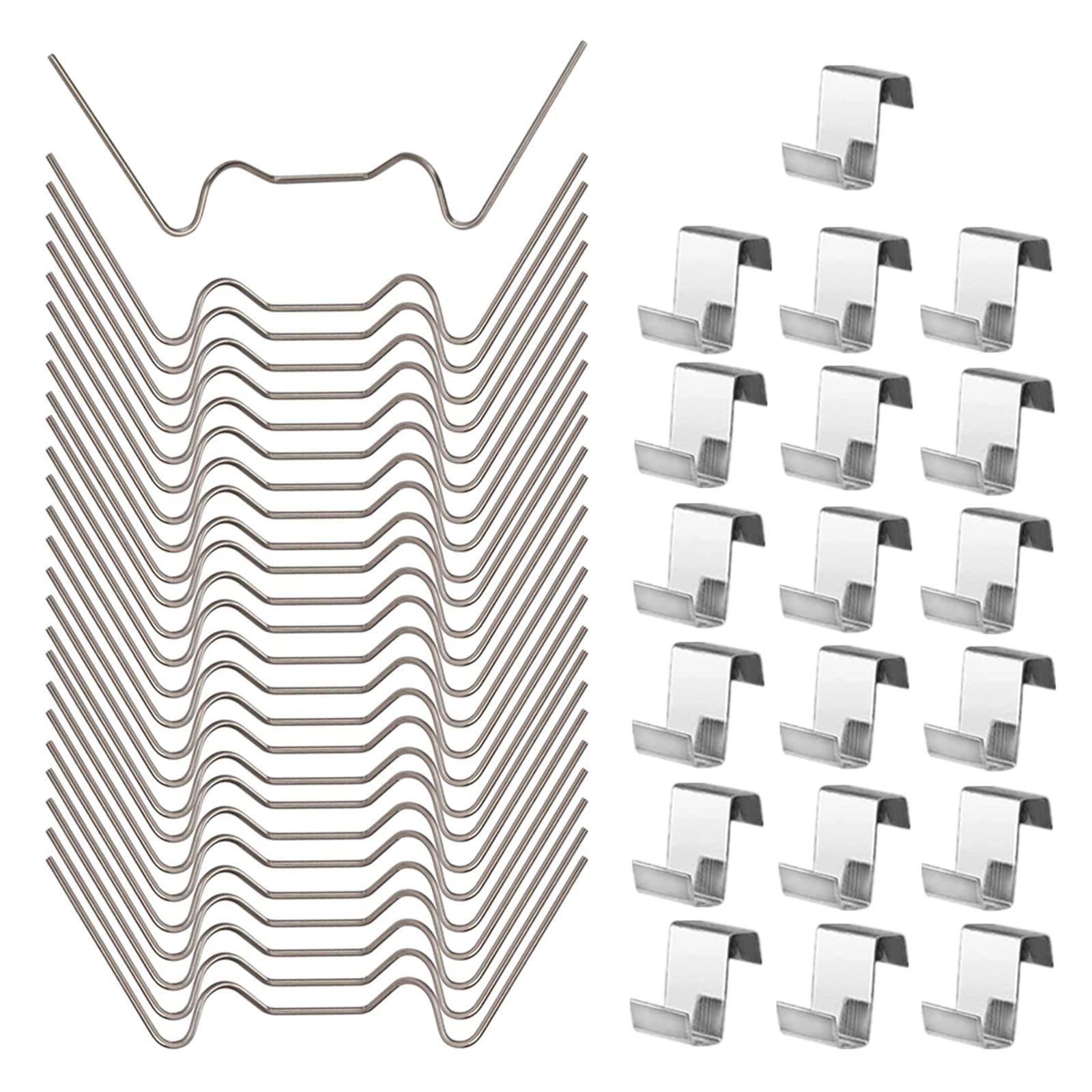 200pcs Greenhouse Glass Clips Stainless Steel Greenhouse Window Clips Glass Pane Fixings Clips,100xGreenhouse Glazing W Wire Clips and 100x Z Overlap Clips for GreenhouseGlass Replacement Accessorie
