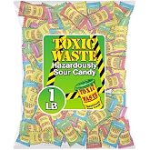 TOXIC WASTE - Hazardously Sour Candy - Apple, Watermelon, Lemon, Blue Raspberry, &amp; Black Cherry Flavors - 1 lb. Bag