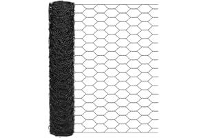 VENSOVO Garden Poultry Black Chicken Wire - 16.5 '' × 590 '' Chicken Wire for Crafts, Garden Fence Animal Barrier, 1 inch Mesh Poultry Netting Fence, Pet/Rabbit/Chicken Wire Fencing