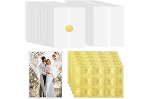 CREGEAR 120 Pack Pre-Folded Vellum Paper, Printable Vellum Jackets for 5x7 Invitations - 115GSM Transparent Vellum Wedding Invitations Wraps for Wedding Baby Shower Birthday Invitations