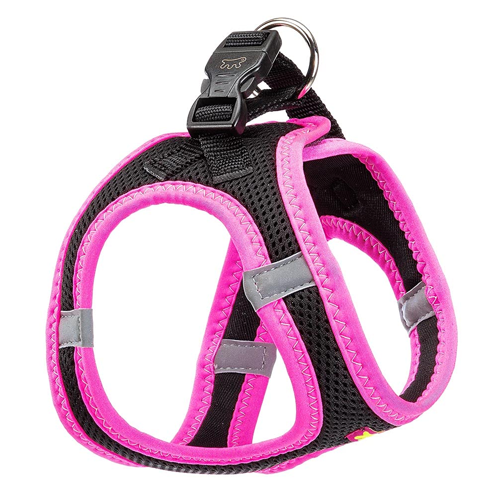 Ferplast Dog Harness Medium KAORI S, Breathable Dog Harness, Padded and Adjustable, Easy to Wear, Reflective Edges, Chest 36-44 cm. Rose