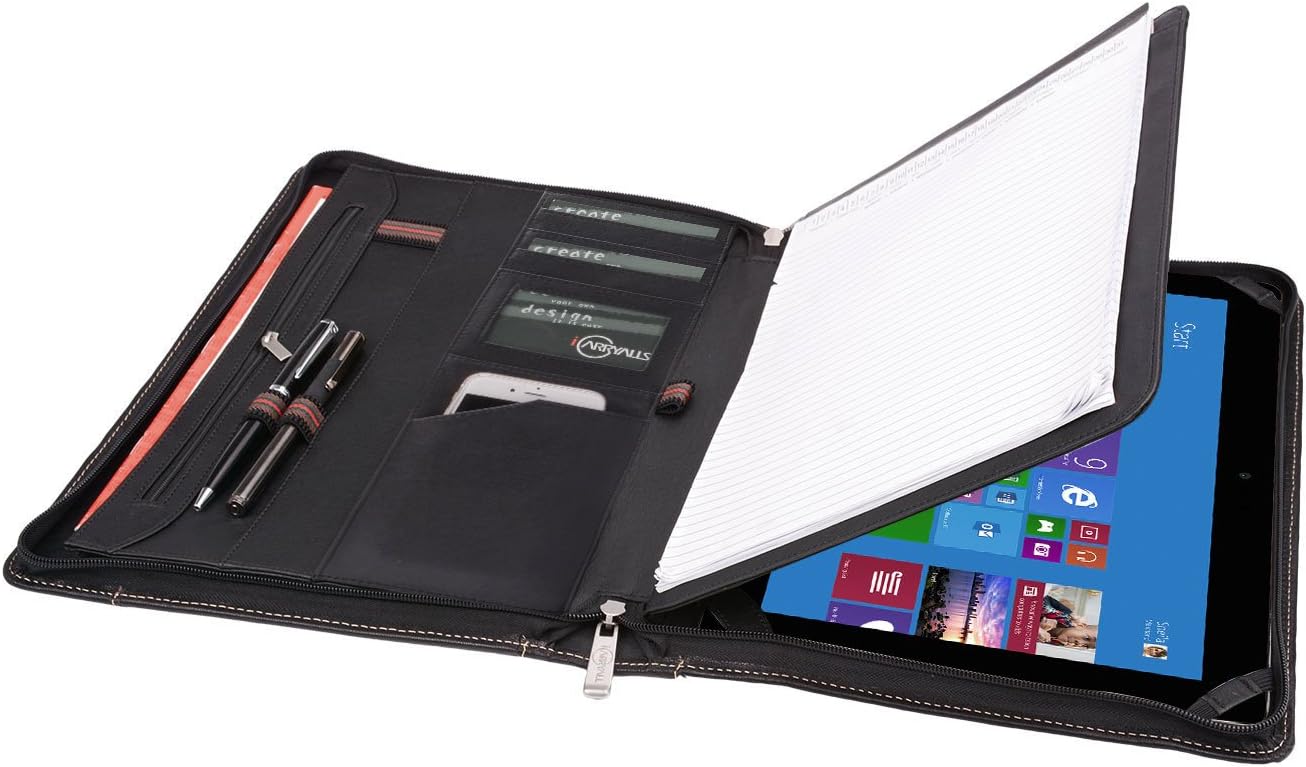 iCarryAll Organizer Padfolio Case for Surface Pro 7 / Pro 6 / Pro 5 / Pro 4, Black