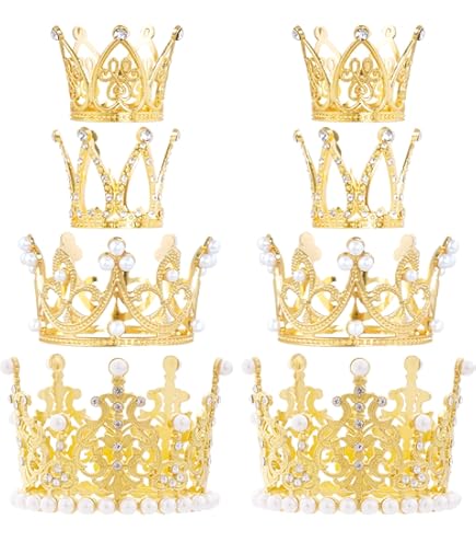 Du00e9corations De Cupcakes Pour Fu00eate D'anniversaire Avec Couronne De Princesse, Lot De 12, Petits Gu00e2teaux