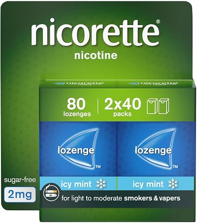 Nicorette Cools 2mg Lozenges 80 Count 2 x 40 Packs Nicotine Quit Aid