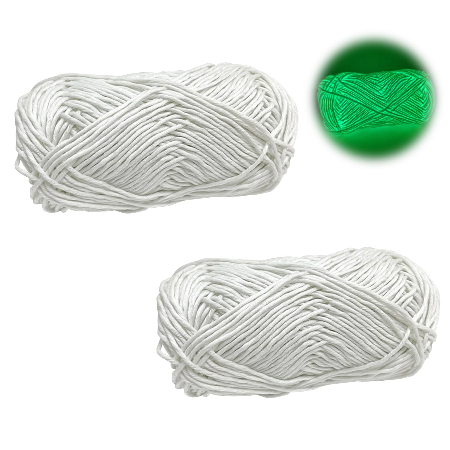 2 Pack of Glowing Knitting and Crochet Yarn, Handmade DIY self-Luminous Yarn Balls, Perfect for Knitting Scarves, Small Toys, Ornaments and Children's Toys.