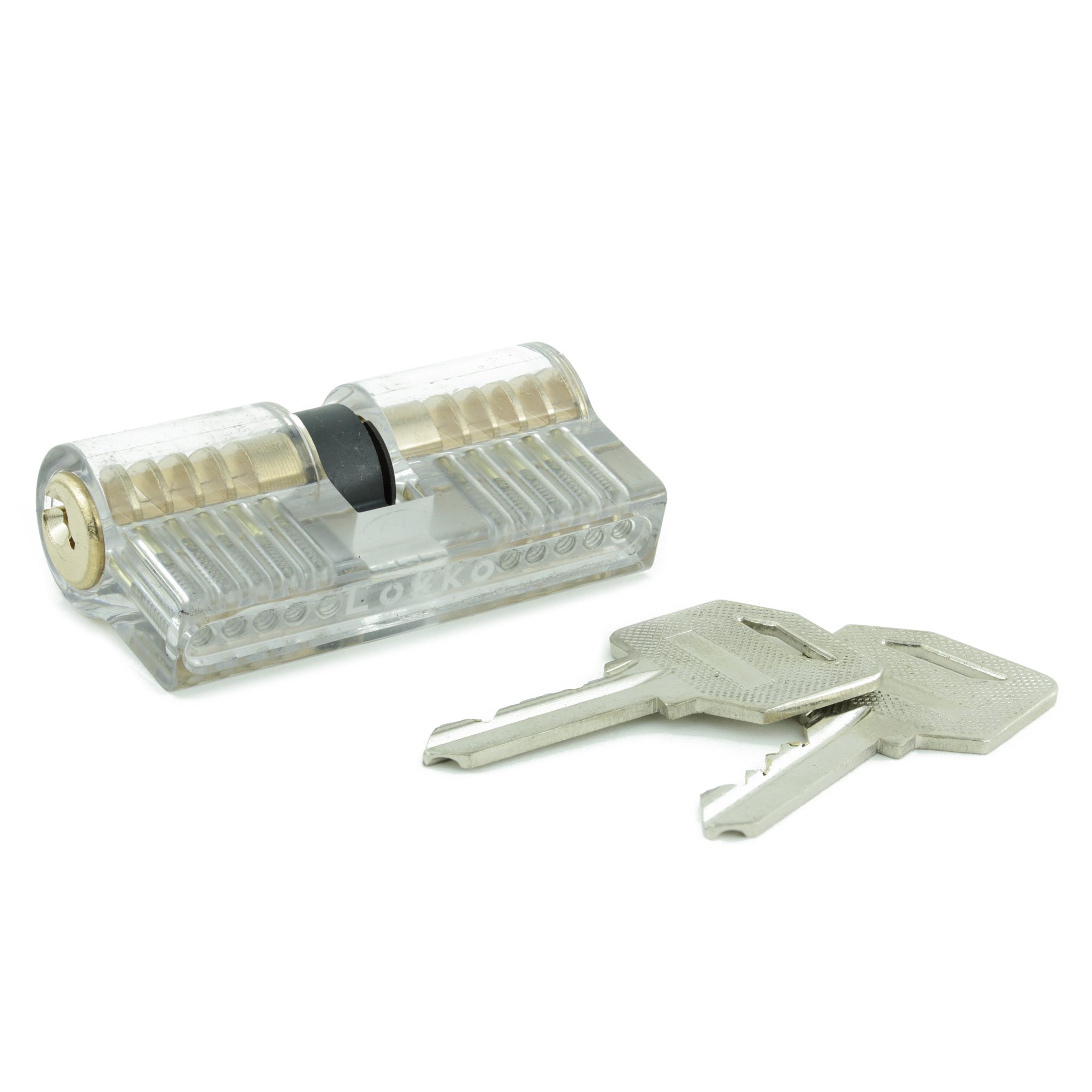 Lokko Clear Double-Sided Training Lock with Visible Mechanism with 2 Keys and a Case