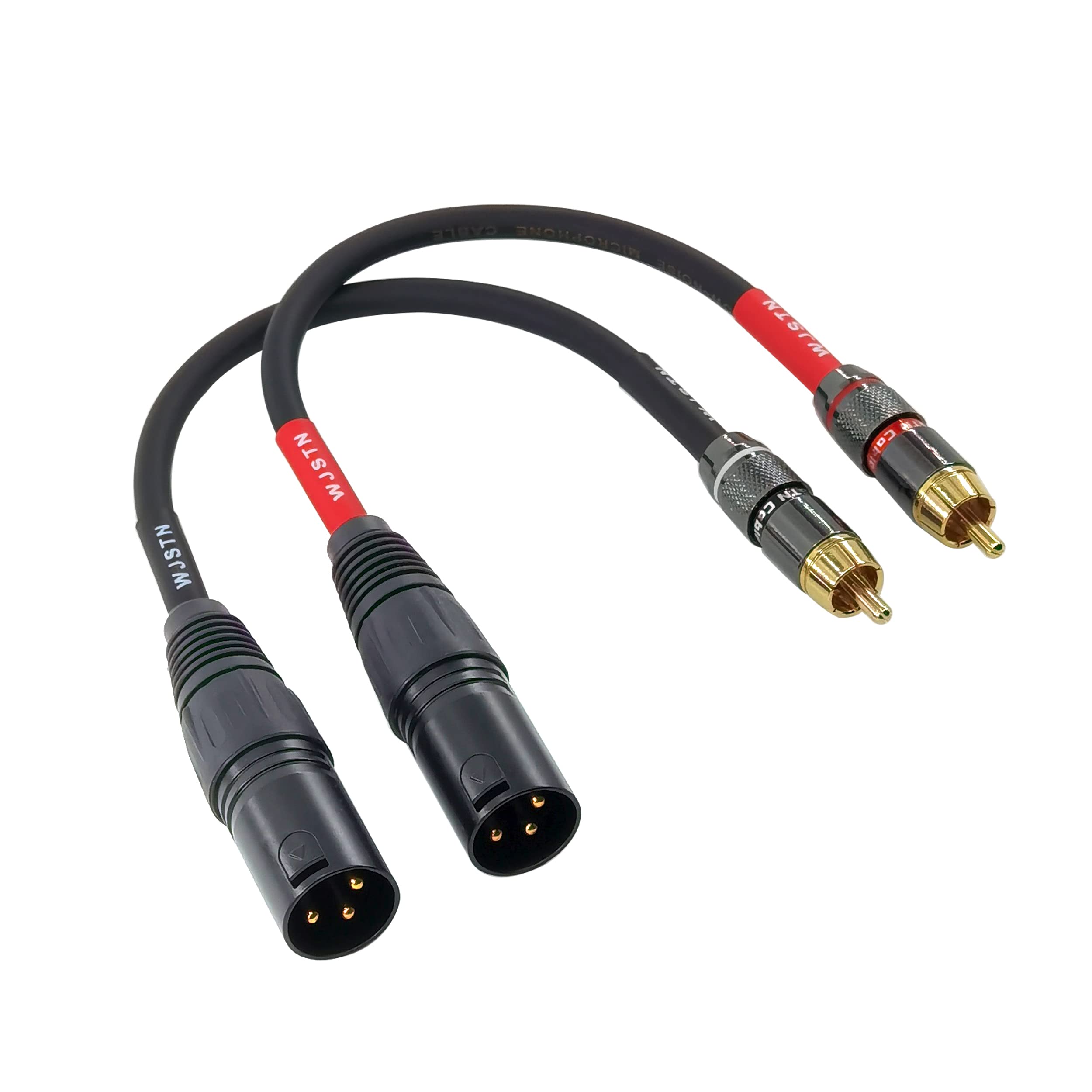 Suanqi RCA to XLR Cable, XLR Male to RCA Male Audio Adapter Cable, 4N OFC 20AWG Shielded Twisted Pair Oxygen-Free Copper Braid Conductors, 2Pack (8 inches)