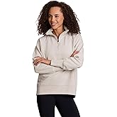 RBX Activewear Women's Quarter Zip Sweatshirt, Textured Cotton Blend 1/4 Zip Running Top Zip Mock Neck Pullover Sweater