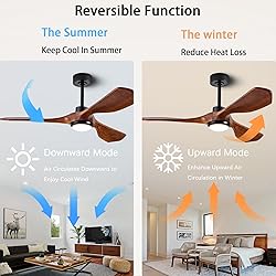 Ceiling Fans with Lights and Remote,52 Inch Unique