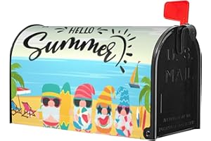 IDENTIY Summer Gnomes and Tropical Beach Mailbox Covers Magnetic Standard Size, Spring Summer Magnetic Mailbox Covers Mailbox Wraps Post Letter Box Cover for Holiday Outside Yard Decor 18"x21"