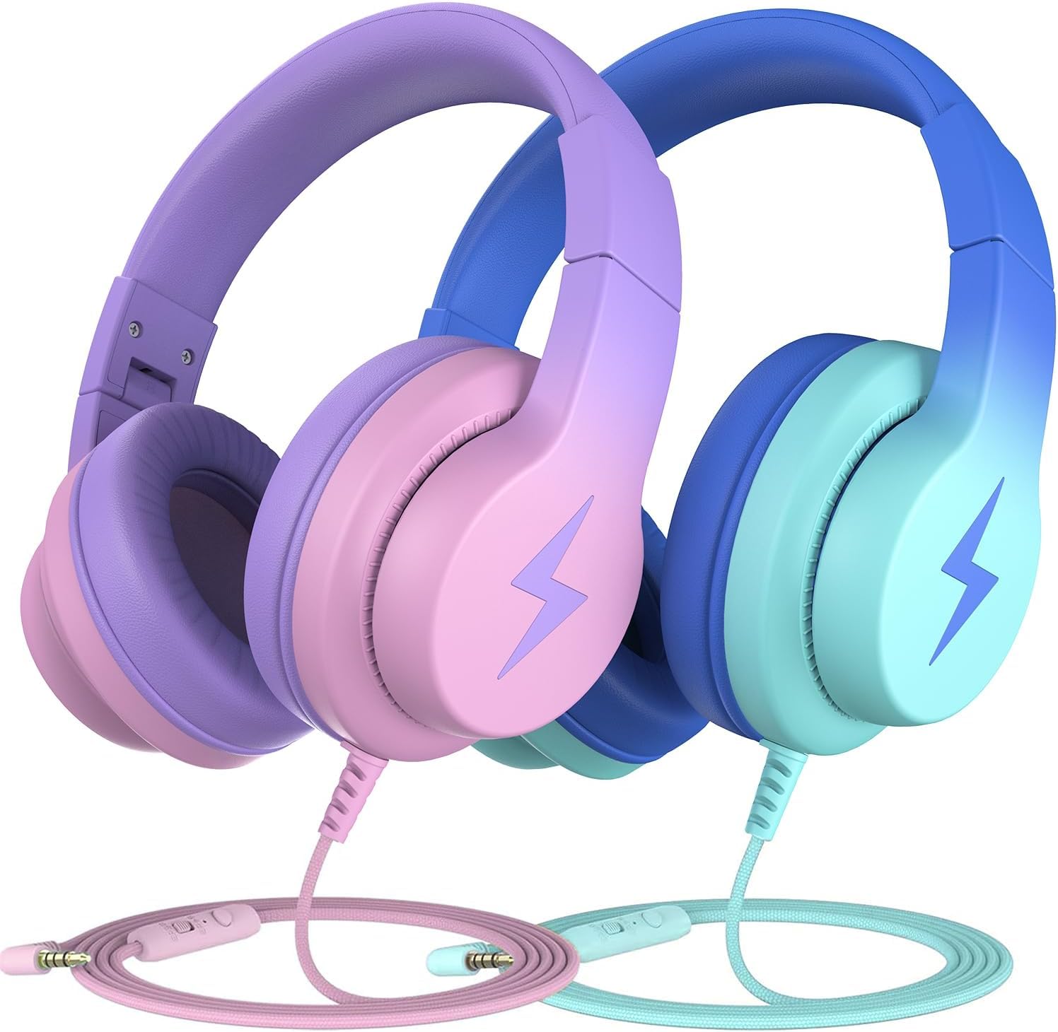 Photo 1 of Bila Kids Headphones, Wired Over Ear Headphones with Microphone, Volume Limiter for Girls & Boys, Foldable for Learning & Entertainment