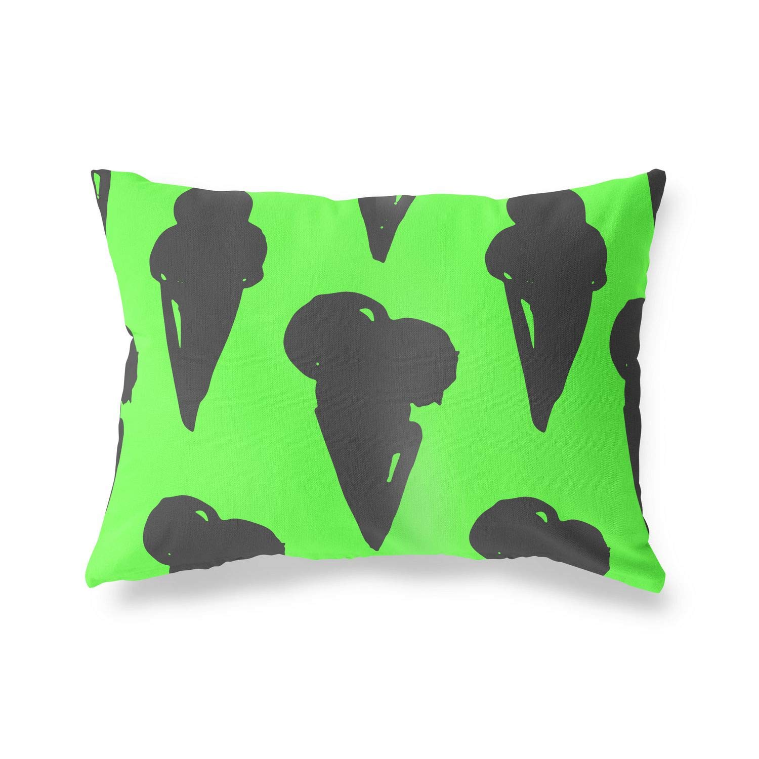 Bonamaison Decorative Cushion Cover Neon Green & Fume, Throw Pillow Covers, Home Decorative Pillowcases for Livingroom, Sofa, Bedroom, Size: 35x50 Cm - Designed and Manufactured in Turkey