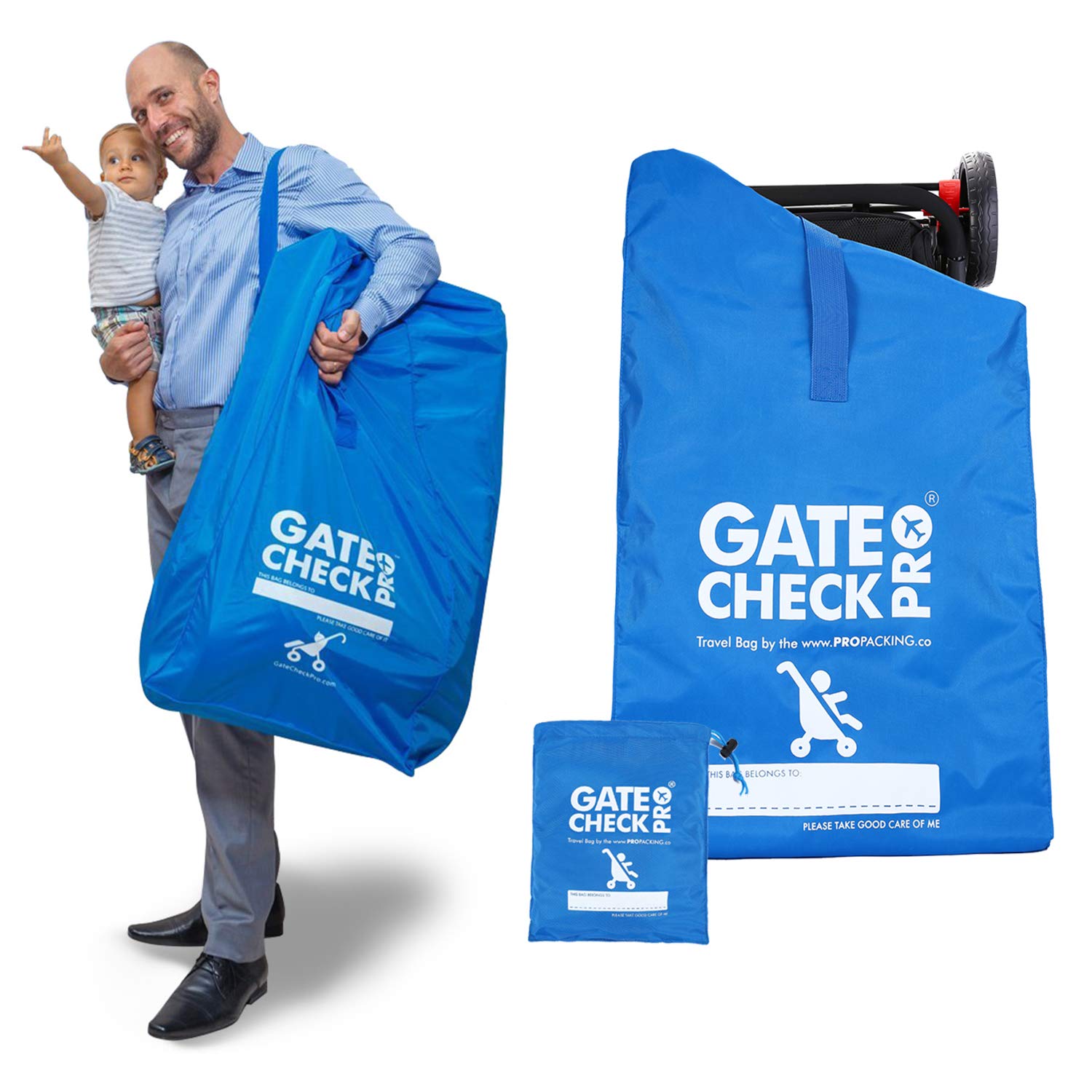 Gate Check PRO Buggy Bag for Airplane Travel | Durable & Lightweight Protective Cover for Pram or Pushchair | Comfortable Ergonomic Shoulder Strap | Secure Rain Closure