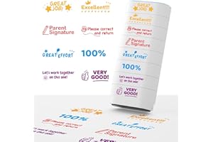 WAHXIAOSW 8-in-1 Teacher Stamps for Grading Classroom, Parent Signature Teacher Self-Inking Set Stamps for Homework Teacher Supplies Elementary Classroom Must-Haves Stamps for Teachers(Colorful Stamps)