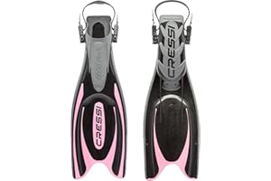 Cressi Adult Powerful Efficient Open Heel Scuba Diving Fins | Frog Plus: made in Italy