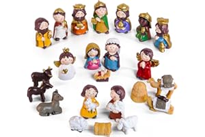 JinniuX Nativity Set for Kids - Adorable Little People Nativity Scene with 23 Pieces, Little People Toys, Perfect for Christmas Story Play at Home, Sunday School