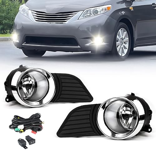 Pair Of Fog Lights For Toyota Sienna 2011-2017 - Complete Set With H11 Bulbs