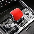ZiWen New Interior Trim Center Gear Shift Knob Cover Accessories for Land Rover Discovery Range Rover Sport Velar 2022 2023 2024 2025 (Suede Red)