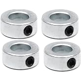 (4-Pack) 5/8&rdquo; Bore Solid Steel Shaft Collars with Zinc Plated Coating - Durable Shaft Collars Suitable for Machinery and Industrial Use