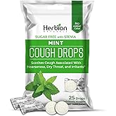 HERBION Naturals Sugar-Free Mint Cough Drops with Stevia, 25 Count