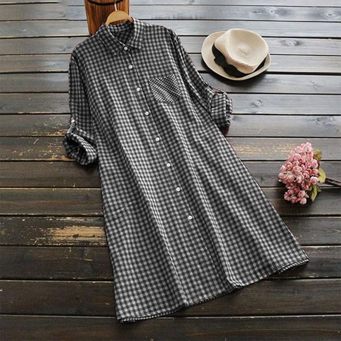 ladies check shirt dress