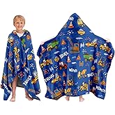 JOPJOLIW Truck Hooded Bath Towels for Kids, Truck Toddler Bath Beach Towel 30 x 50 in, Trucks Bathroom Pool Swim Towels for Kids, Cute Cartoon Trucks Car Boy Girls Baths Towels Wearable Wrap for Child