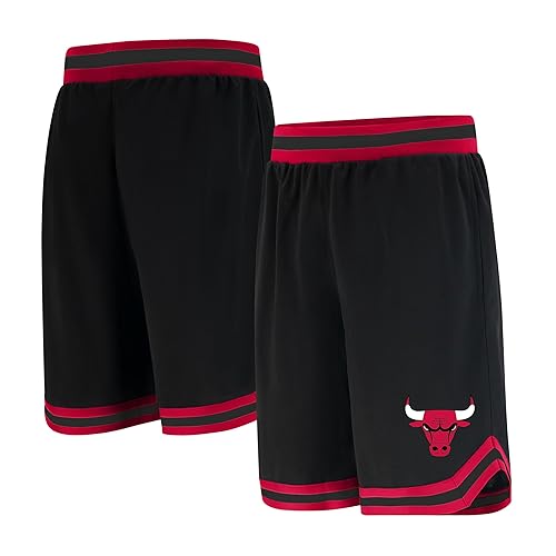 Ultra Game NBA Official Men’s Active Knit Basketball Training Shorts - Unisex, Chicago Bulls, Black, Medium