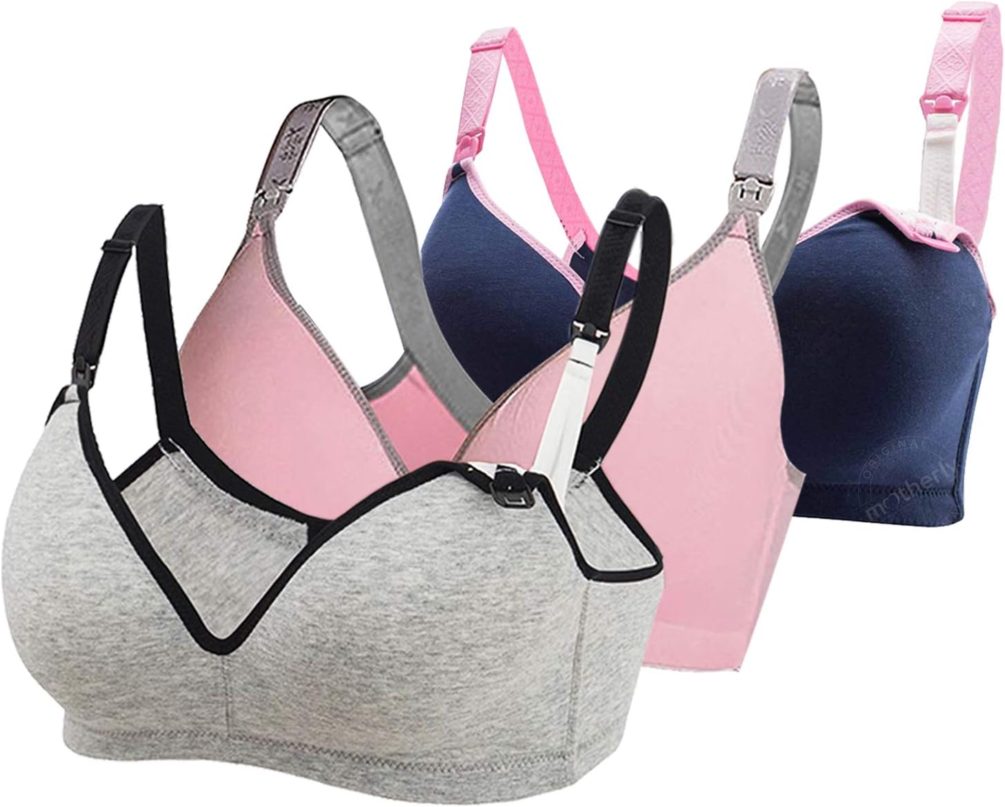 motherly 3 Pack, Stylish Padded Women Breastfeeding Bra, Maternity, Feeding, Nursing Bras