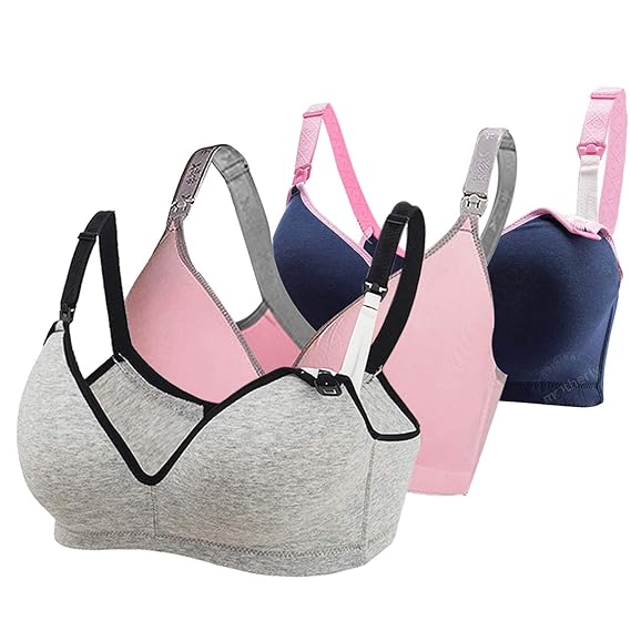 3 Pack, Padded Women Breastfeeding Bra, Maternity, Feeding, Nursing Bras