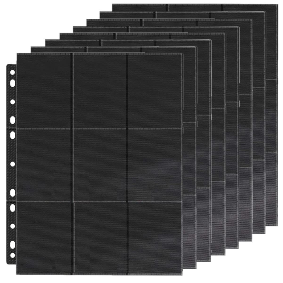 KAHEIGN 36Pcs Trading Card Sleeves, 648 Pockets Double-Sided Card Sleeve Pages 11 Holes Plastic Binder Sheets Clear Game Card Protectors for Pokemon Yu-Gi-Oh Sports Game Cards - fit 3 Ring Binder