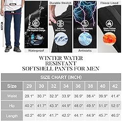 Men's Snow Ski Waterproof Fleece Lined Pants Winter